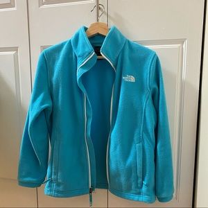 Light blue north face fleece jacket